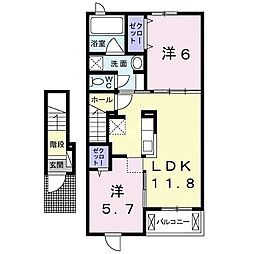 シャン・ノール171 2LDKの間取図画像