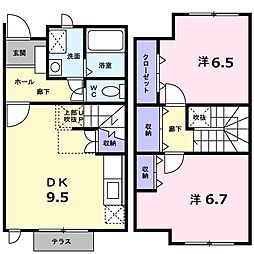 えんとらんす 2DKの間取図画像