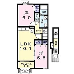 クラシオンβ 2LDKの間取図画像