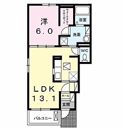 メゾン・クラール 1LDKの間取図画像