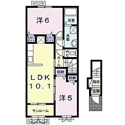 クォーレ1 2LDKの間取図画像