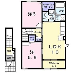 ブロッサム 2LDKの間取図画像