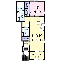 ツェルマット 1LDKの間取図画像