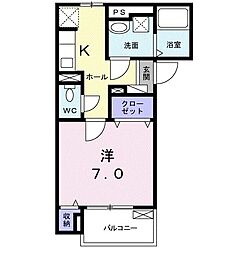 SUNLIT3 1Kの間取図画像