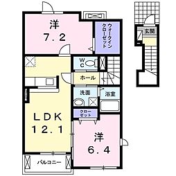 コート・ドール 2LDKの間取図画像