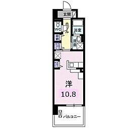 カシリ・エスポワール ワンルームの間取図画像