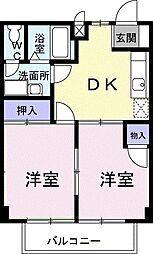 ニューシティ高鍋 2DKの間取図画像