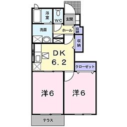 アミーウ・N 2DKの間取図画像