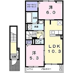 アロサール 2LDKの間取図画像