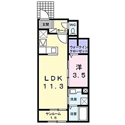 ル・ボナール 1LDKの間取図画像