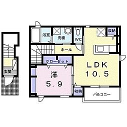 ヴィオラN・K 1LDKの間取図画像