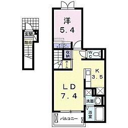 ブライト光 1LDKの間取図画像