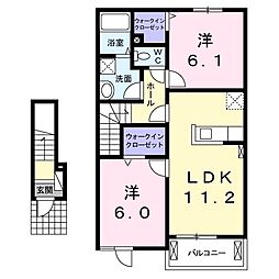 ラメール 2LDKの間取図画像