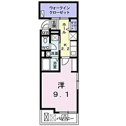 ライルウエスト 1Kの間取図画像