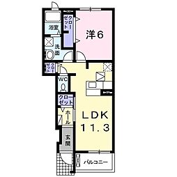 インフィールド中里 1LDKの間取図画像