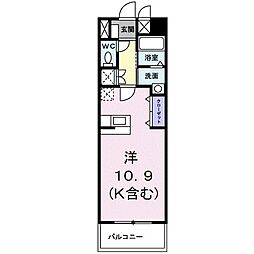 メゾン・ド・ポプラ ワンルームの間取図画像
