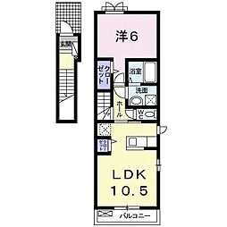 ヒルサイドスクエア 1LDKの間取図画像