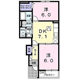 ファースト2 2DKの間取図画像