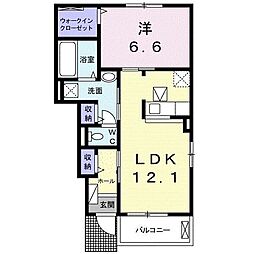 ガルボ・ティエラ 1LDKの間取図画像