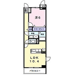 サニーブローテ住吉1 1LDKの間取図画像