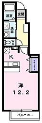 プラッツ　くみのき 1階1Kの間取り