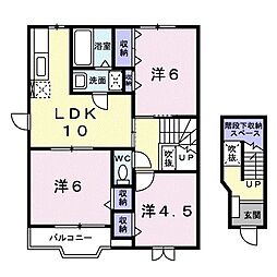 パークサイド・ケイＢ 2階3LDKの間取り
