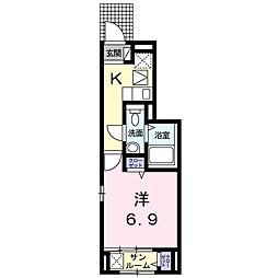 グランノール 1Kの間取図画像