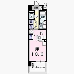 エテルノりんくう 1Kの間取図画像