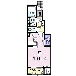 フラワーエンジェル2 ワンルームの間取図画像