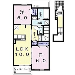 クラールワダ 2LDKの間取図画像