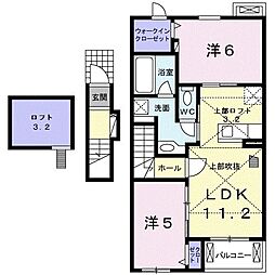 ヴェール 2LDKの間取図画像