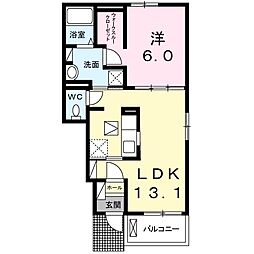 サンライズ2 1LDKの間取図画像