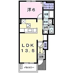 ピアッツァデルソーレ 1LDKの間取図画像