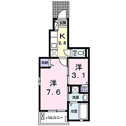 ツバキハイツ 1SKの間取図画像