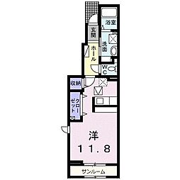 メゾン・ド・ルピナス1 ワンルームの間取図画像