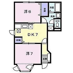 メゾン・ドファミーユA 2DKの間取図画像