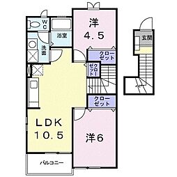 コンフォートA 2LDKの間取図画像