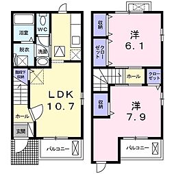 レアンジュ 2LDKの間取図画像