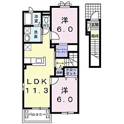 桜 2LDKの間取図画像