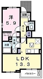 グランハピネス3 1LDKの間取図画像