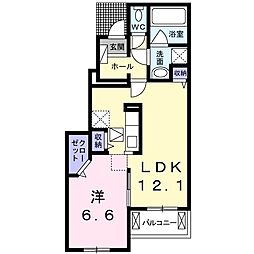 スターライトA 1LDKの間取図画像