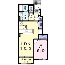 コンフォート4 1LDKの間取図画像