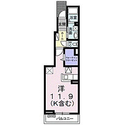 バーミーブリーゼ ワンルームの間取図画像
