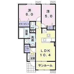 カーサ・セレーナ 2LDKの間取図画像