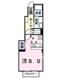 ブリーズ 1Kの間取図画像