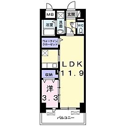 オンフォレスト芳泉 1LDKの間取図画像