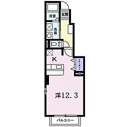 イーストリッチA 1Kの間取図画像
