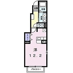 セゾンたわわB ワンルームの間取図画像