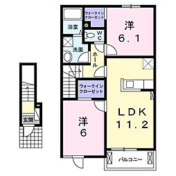 ミュアフィールド2 2LDKの間取図画像