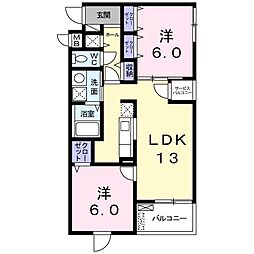 GreenLeaf 2LDKの間取図画像